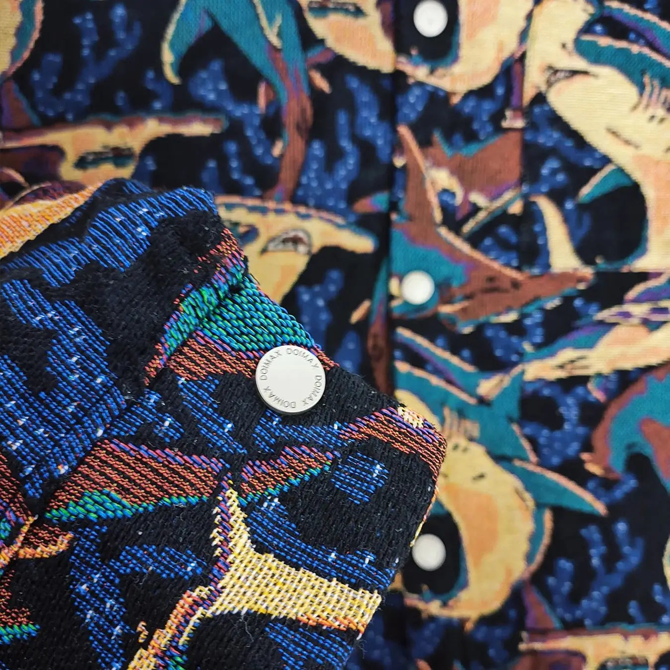 Men's autumn painted ethnic style woven jacquard shirt jacket top men's trendy ruffian handsome casual jacket