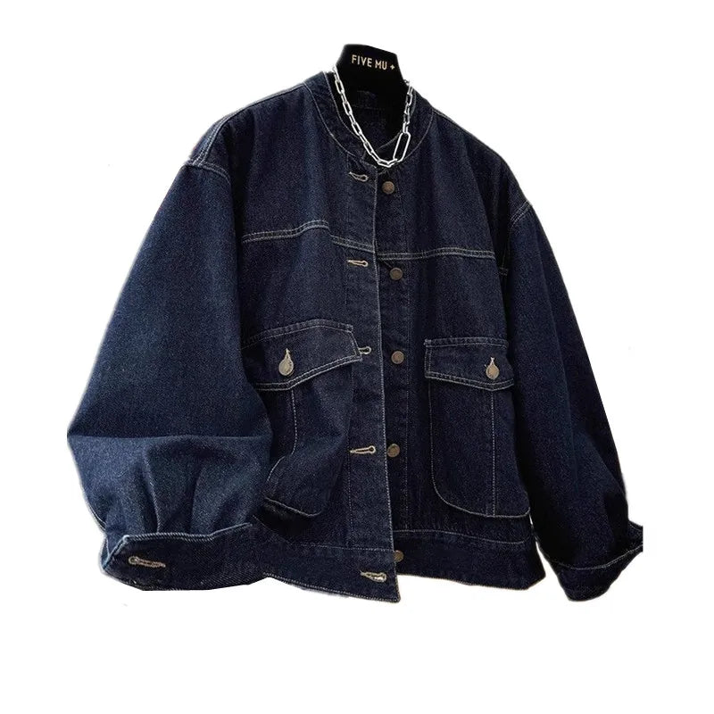 Casual Cotton Denim Jacket Women Parkas Autumn Winter New Single-Breasted Short Padded Jeans Coat Female Loose Outerwear T882